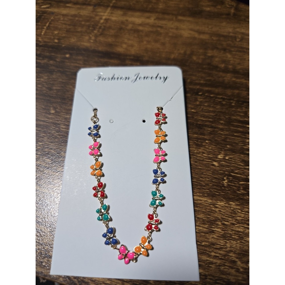 Multicolor‎ Enamel Butterfly Gold Slider Bracelet Adjustable Boho Jewerly